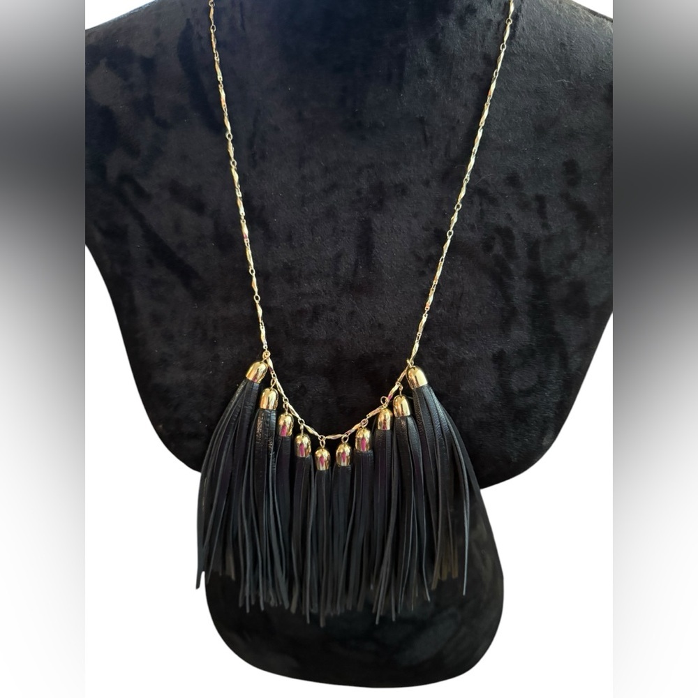 BaubleBar Black and Gold Tassel Necklace - Picture 8 of 11